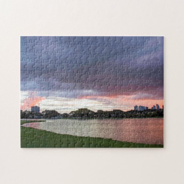 Sonnenuntergang über dem Park Puzzle (Horizontal)