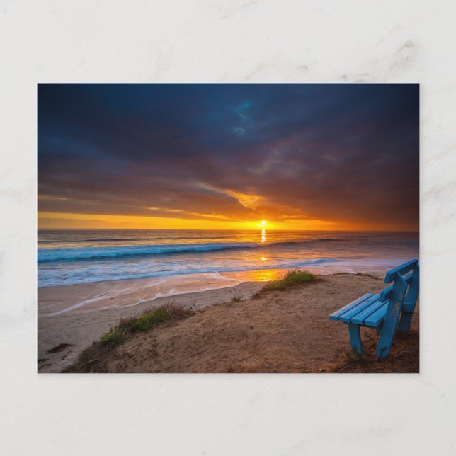 Sonnenuntergang über dem Pazifik Postkarte (Vorderseite)