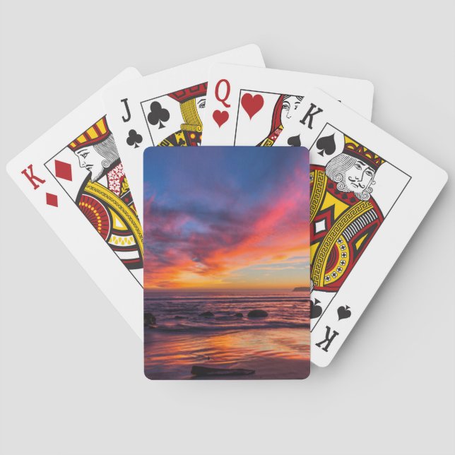 Sonnenuntergang über dem Pazifik von Coronado 2 Spielkarten (Rückseite)