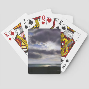 Sonnenuntergang über dem See Aquarell Spielkarten