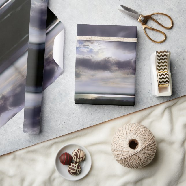 Sonnenuntergang über dem See Geschenkpapier (Kunsthandwerk)