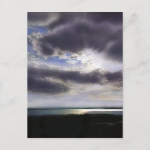 Sonnenuntergang über dem See Wolken des Sees Postkarte