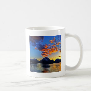 Sonnenuntergang über dem Tetons Tasse