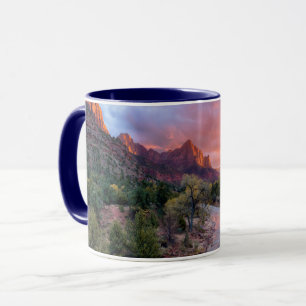 Sonnenuntergang über dem Watchman Tasse