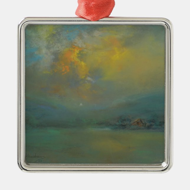 Sonnenuntergang über den Hügeln (von Glenn Cooper  Ornament Aus Metall (Vorne)