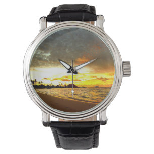 Sonnenuntergang über den Malediven Armbanduhr