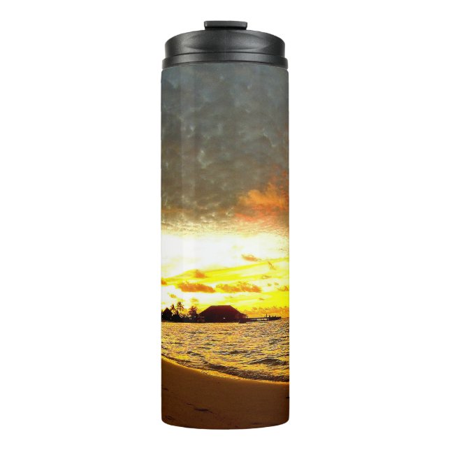 Sonnenuntergang über den Malediven Thermosbecher (Vorderseite)