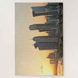 Sonnenuntergang über den Wolkenkratzern von Doha i Puzzle