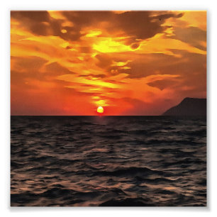 Sonnenuntergang über der ägäischen Landschaft Male Fotodruck