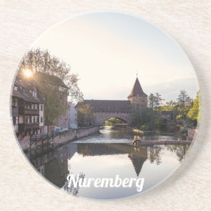 Sonnenuntergang über der alten mittelalterlichen B Getränkeuntersetzer