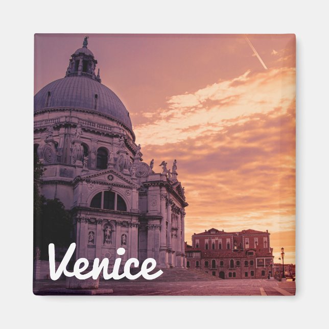 Sonnenuntergang über der Basilika von Venedig Magnet (Vorne)