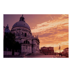 Sonnenuntergang über der Basilika von Venedig Poster