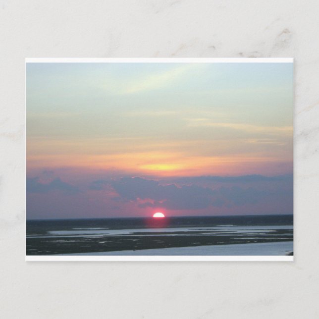 Sonnenuntergang über der Bucht in Margate, NJ Postkarte (Vorderseite)