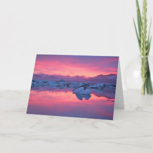 Sonnenuntergang über der Gletscherlagune Jökulsárl Karte