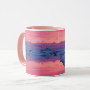 Sonnenuntergang über der Gletscherlagune Jökulsárl Tasse
