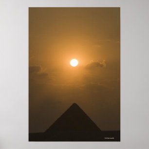 Sonnenuntergang über der Großen Pyramide Poster