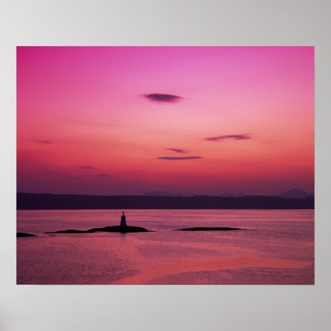 Sonnenuntergang über der Insel Skye, aus Mallaig, Poster (Vorne)