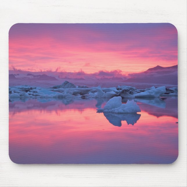 Sonnenuntergang über der Jokulsarlon Glacier Lagoo Mousepad (Vorne)
