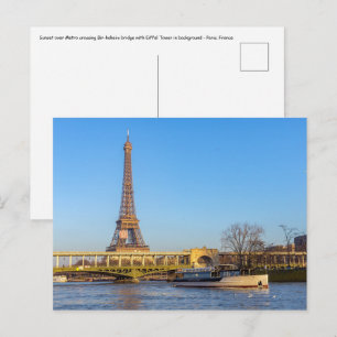 Sonnenuntergang über der Metro über die Brücke Bir Postkarte