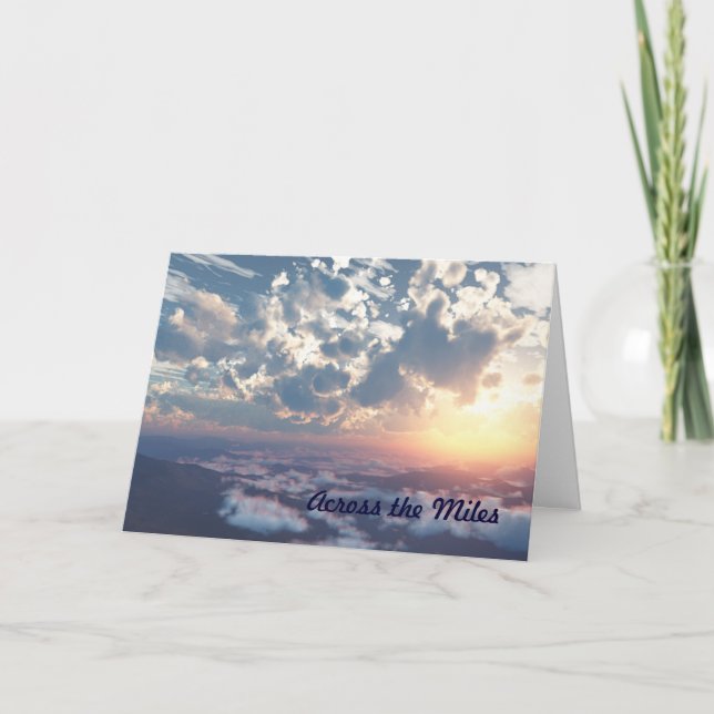 Sonnenuntergang über der Miles Birthday Card Karte (Vorderseite)