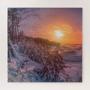 Sonnenuntergang über der Schneeküste Puzzle
