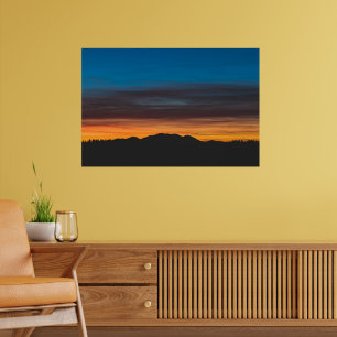 Sonnenuntergang über der Silhouette Poster