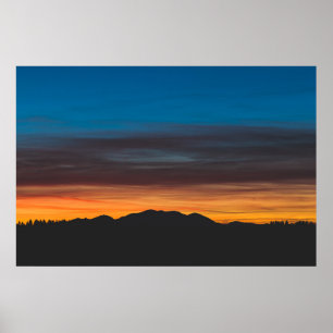 Sonnenuntergang über der Silhouette Poster