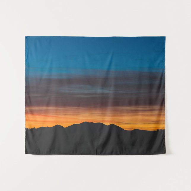 Sonnenuntergang über der Silhouette Wandteppich (Vorderseite (Horizontal))
