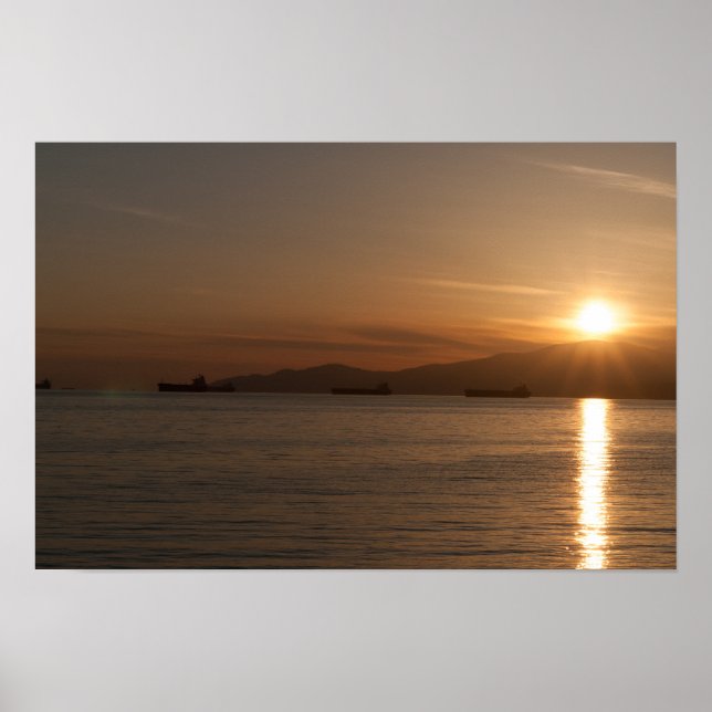 Sonnenuntergang über der Vancouver Bay - Kanada Poster (Vorne)