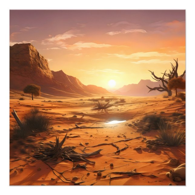 Sonnenuntergang über der Wüste Fotodruck (Vorne)