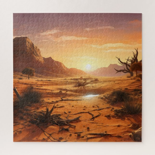 Sonnenuntergang über der Wüste Puzzle (Vertikal)