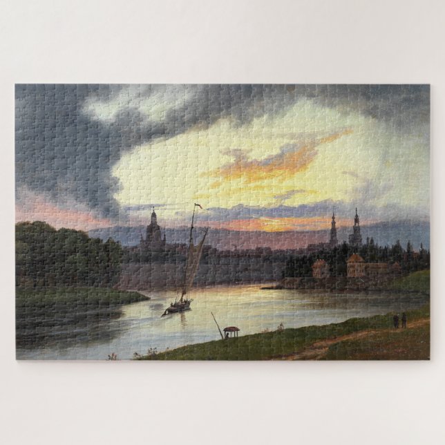 Sonnenuntergang über Dresden Puzzle (Horizontal)