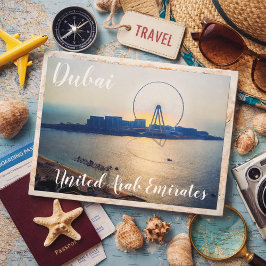 Sonnenuntergang über Dubai – Stadt der Wunder Postkarte