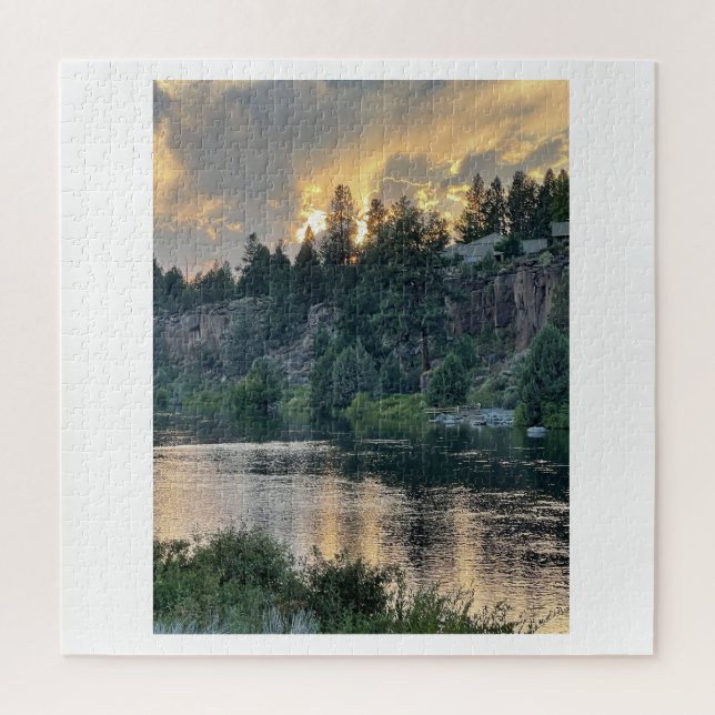 Sonnenuntergang über einem Fluss Puzzle (Vertikal)