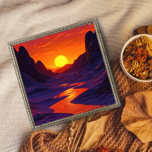 Sonnenuntergang über einem majestätischen Canyon Fotodruck