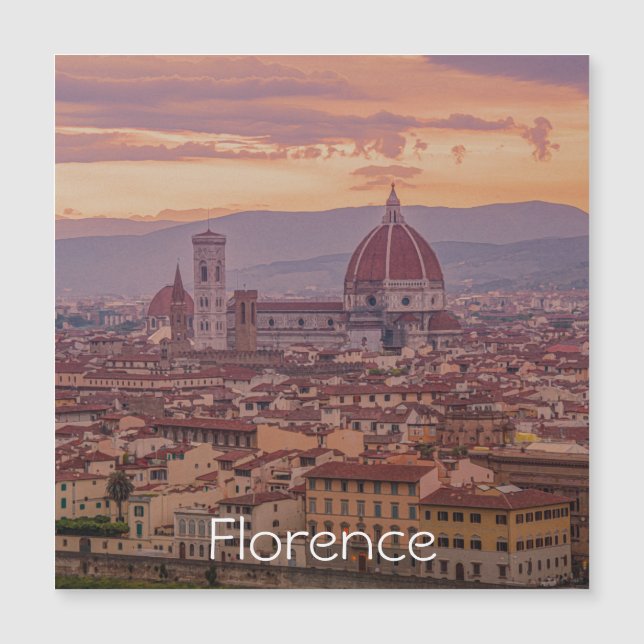 Sonnenuntergang über Florenz, Italien Magnet (Vorderseite)