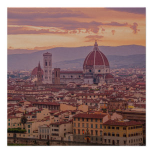 Sonnenuntergang über Florenz, Italien Poster