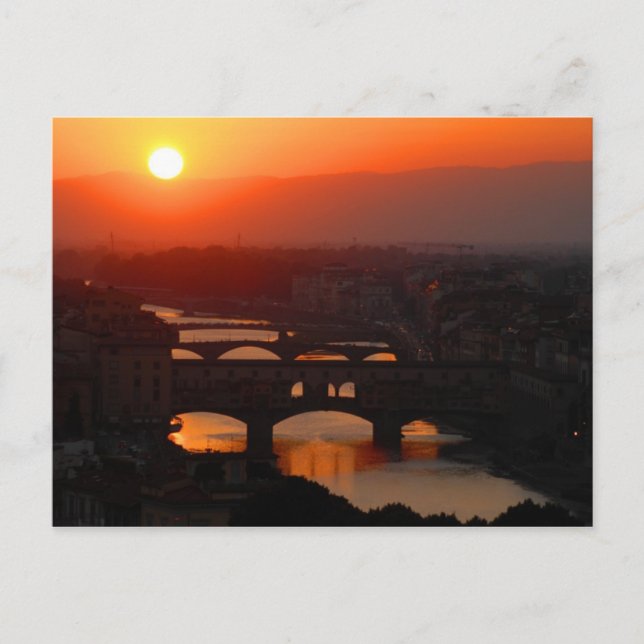Sonnenuntergang über Florenz Postkarte (Vorderseite)