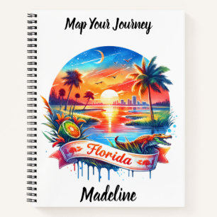 Sonnenuntergang über Floridas Wildtierlandschaft Notizbuch