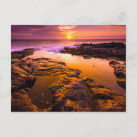 Sonnenuntergang über Gezeitenpools, Hawaii