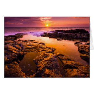 Sonnenuntergang über Gezeitentümpeln, Hawaii