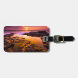 Sonnenuntergang über Gezeitentümpeln, Hawaii Gepäckanhänger
