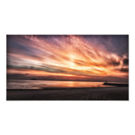 Sonnenuntergang über Girvan Beach, Ayrshire Schott Fotodruck