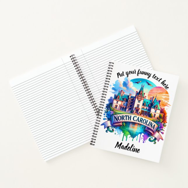 Sonnenuntergang über historischem NC-Herrenhaus Notizbuch (Innenseite)