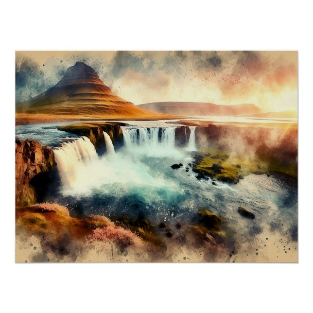 Sonnenuntergang über Island,  Poster (Vorderseite)