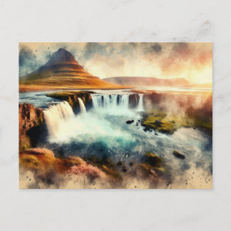 Sonnenuntergang über Island, Postkarte
