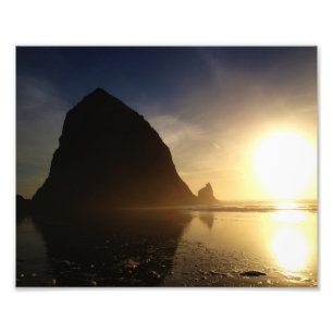 Sonnenuntergang über Kanonen-Strand, Oregon Fotodruck