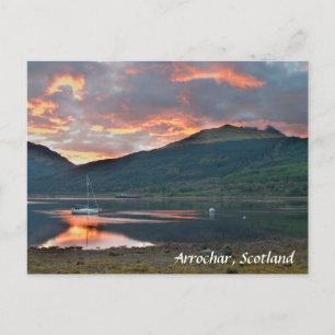 Sonnenuntergang über Loch Long, Arrochar, Schottla Postkarte