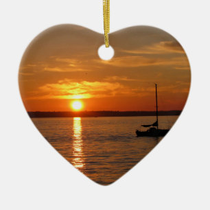 Sonnenuntergang über Lummi Insel Keramik Ornament