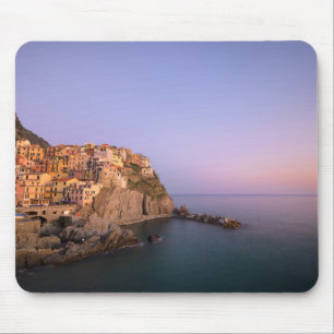 Sonnenuntergang über Manarola Dorf in Cinque Terre Mousepad